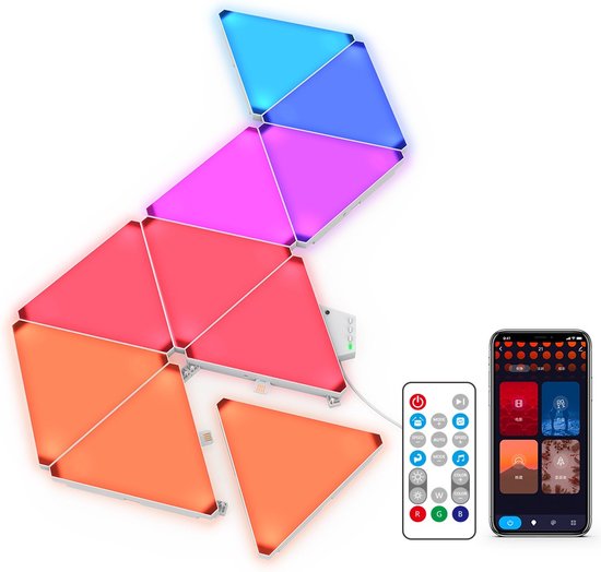 Driehoek panelen verlichting voor op de muur - RGB LED